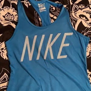 Blue nike workout tank top